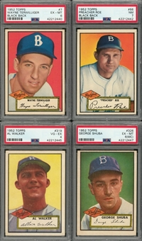 1952 Topps PSA-Graded Collection (4 Different) Including Two "High Numbers"